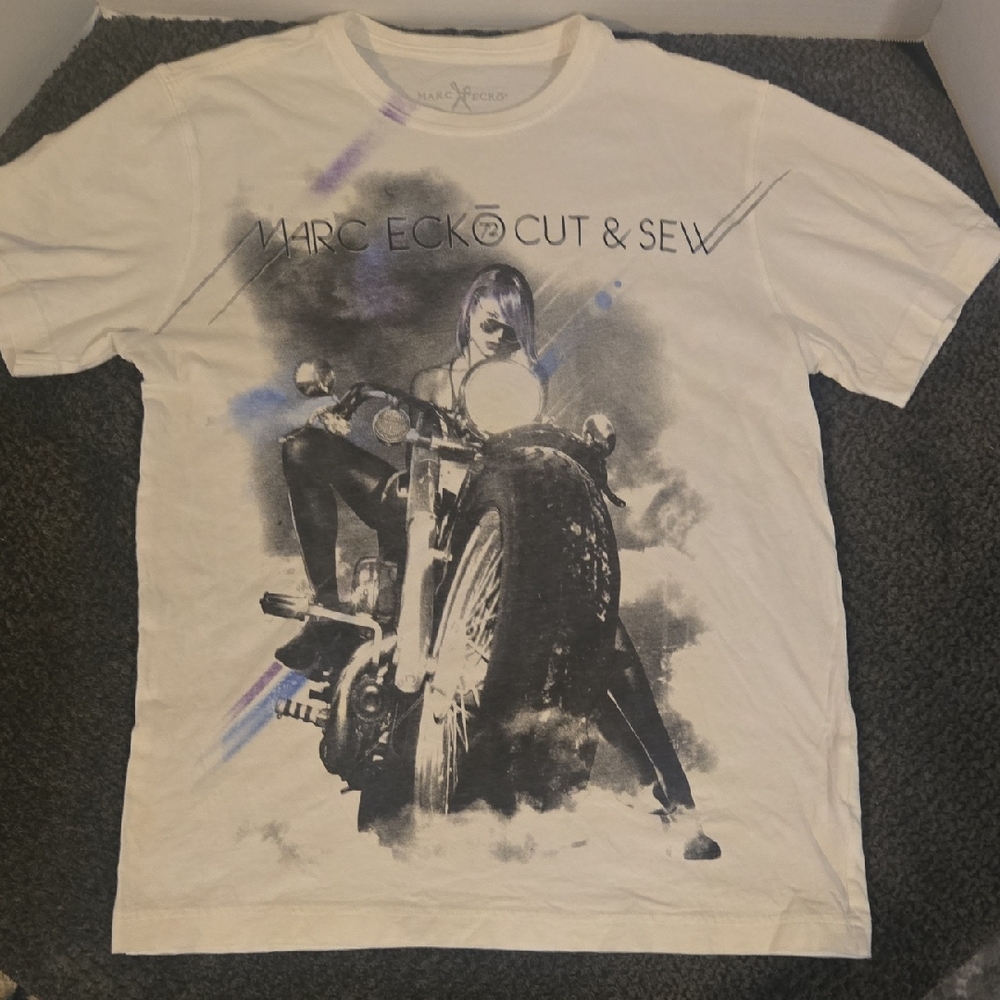 Marc Ecko Cut & Sew Graphic Tee - White Small